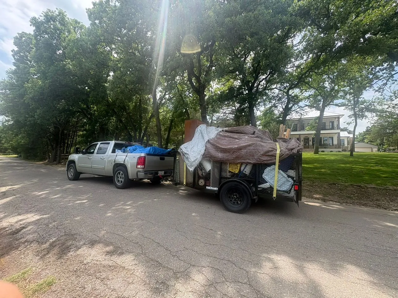 A fully loaded Lock and Load trailer ready for responsible disposal